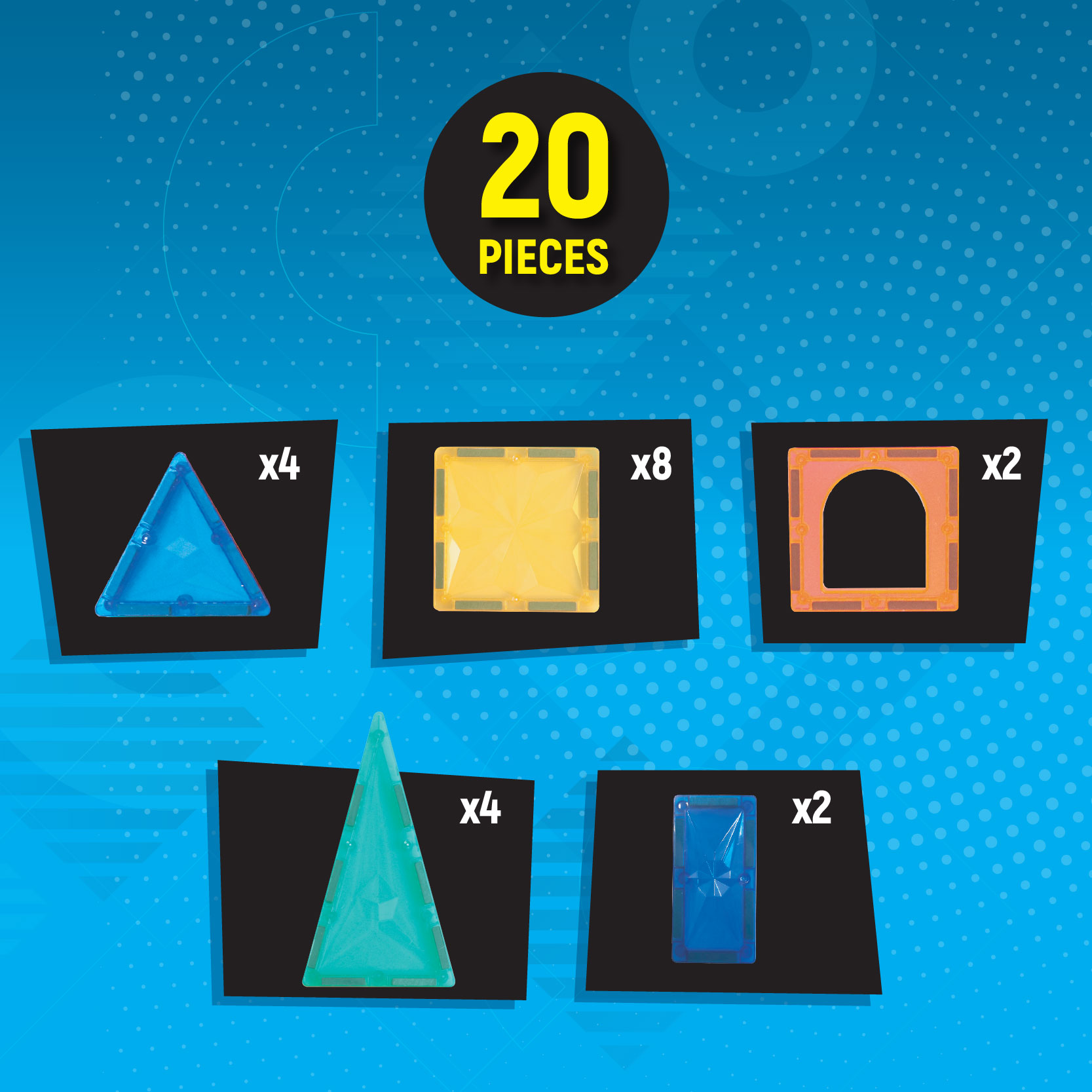 shield品2枚セット　MAGIC MIKE レコード Zippi Magnetic Tiles - 20 Pieces - Tevo